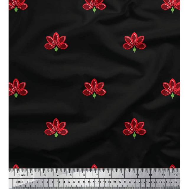 Soimoi Rayon Fabric Artistic Floral Fabric Prints By Yard 42 Inch Wide