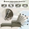 thumbnail image 4 of Gymax Patio Rattan Chaise Lounge Outdoor PE Wicker Sun Lounger w/ Adjustable Backrest Mix Gray, 4 of 10