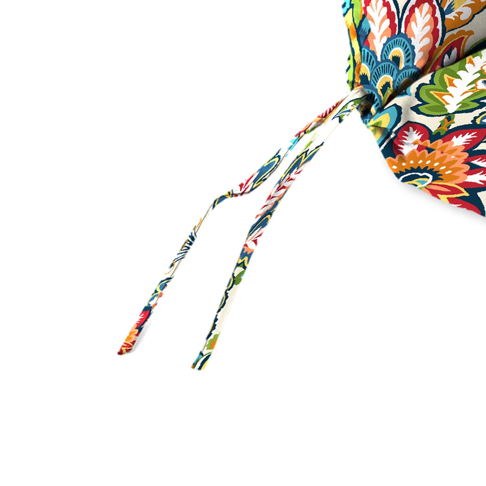 Jordan Manufacturing 45" x 22" Copeland Fiesta Multicolor Floral Rectangular Outdoor Chair Cushion with Ties and Hanger Loop