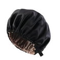 thumbnail image 2 of Xfvqtps Satin Bonnet Silk Bonnet Hair Bonnet for Sleeping for Women Slouchy Beanie Hat Satin Sleep Cap Elastic Wide Band Sleep Bonnets Black, 2 of 4