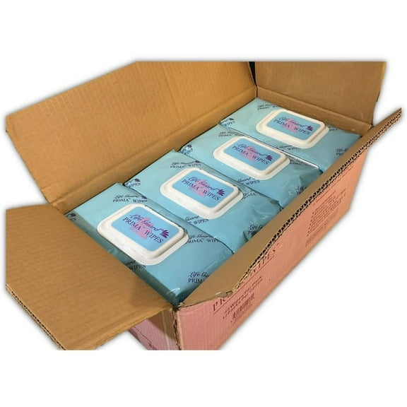 Prima Wipes Adult Washcloths, Bulk 12 Pack Case with 48 Extra-Large 9"x13" Wipes Per Pack