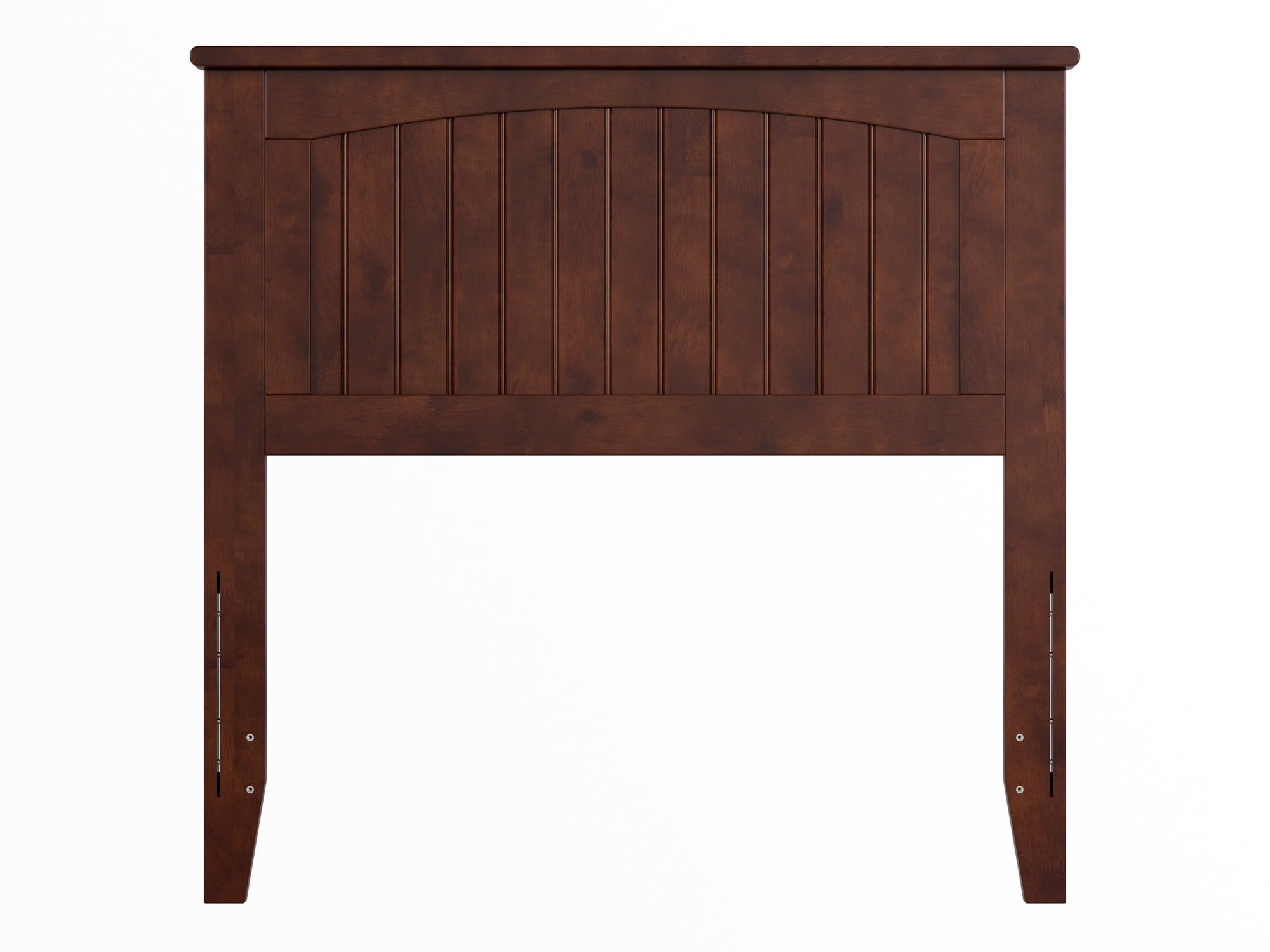 AFI Nantucket Twin Solid Wood Panel Headboard with Attachable Charger, Walnut