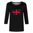 thumbnail image 4 of Blusas para Mujeres Casual 3/4 Manga Cuello Redondo Impreso Suelto, Mujer 3/4 Manga Tops Y Blusas para Diario, 4 of 4