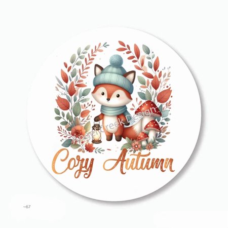 DOPASTICKER Gorgeous Fox Cozy Autumn Scrapbook Stickers Fall Phone Decal Water Bottle Stickers Cars Stickers Water Bottle Stickers For Kids