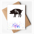 thumbnail image 1 of Pig Black And White Animal Welcome Back Greeting Cards Envelopes Blank, 1 of 3