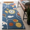thumbnail image 2 of SAFAVIEH Soho Zoe Floral Wool Runner Rug, Dark Blue/Multi, 2'6" x 8', 2 of 8