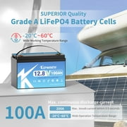 KEPWORTH 12V 100Ah LiFePO4 Lithium Battery with 100A BMS and 14.6V 7A Charger
