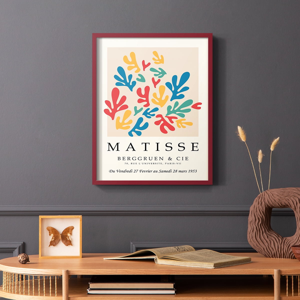 Matisse CCCXLV in Red Solid Wood 11 x 14 Framed Print