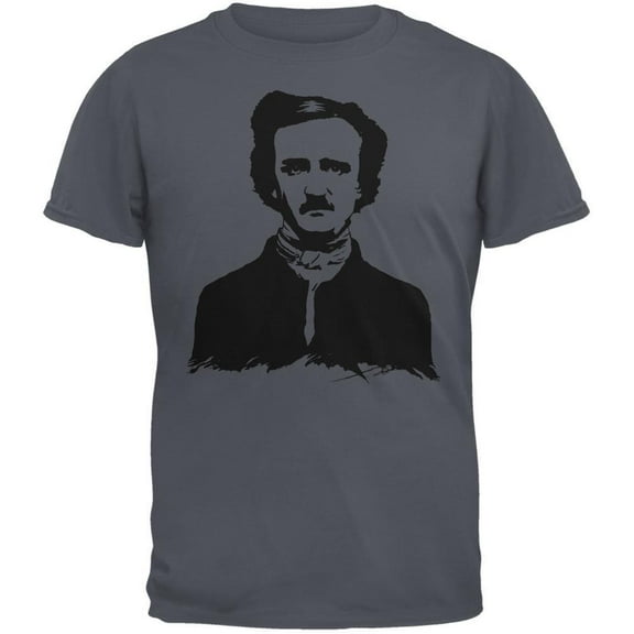 Halloween Men's Edgar Allen Poe Charcoal Grey Short Sleeve T Shirt