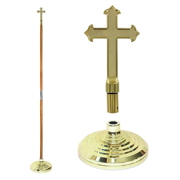 Indoor Flagpole Kit - NO FLAG - 7ft Pole - Metal Cross