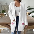 thumbnail image 5 of DAFPZW Open Front Fall Cardigans Womens Midi Sweater Cardigan Long Sleeve Knit Cardigans Top with Pocket Flowers Cardigan, 5 of 6