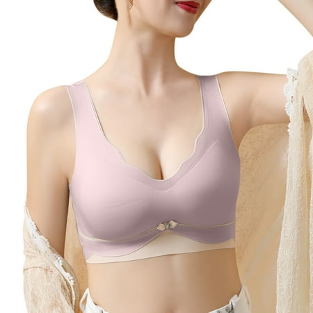 

Women s Bra Solid Color Seamless Beauty Back No Steel Ring Sports Gather Spring Summer Casual Basic Soft Fashion Cute Daily Underwear