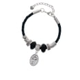 thumbnail image 2 of Delight Jewelry Silvertone Key - Oval Seal Granddaughter Celtic Knot Leather Bead Bracelet, 7"+2" Extender, 2 of 4