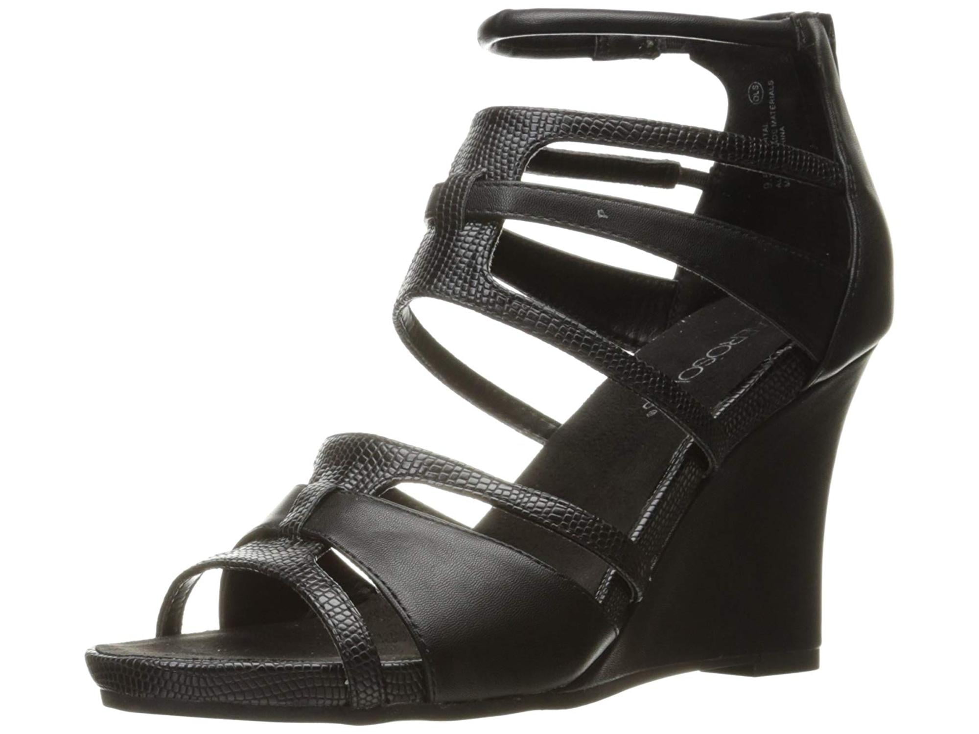 aerosoles black wedge sandals