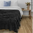 thumbnail image 2 of PAVILIA Black Throw Blanket for Couch, Twin Bed, Soft Fleece Throws for Sofa Chair, Fuzzy Waffle Textured Blanket, Cozy Warm Lightweight All Season Blanket Throw, 60x80, 2 of 9