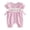 Pink, variant on felwors Baby Girl Pink Gingham "Little Sis" Embroidered Smocked Romper Ruffle Bow Summer Outfit (Pink, 6-12 Months)