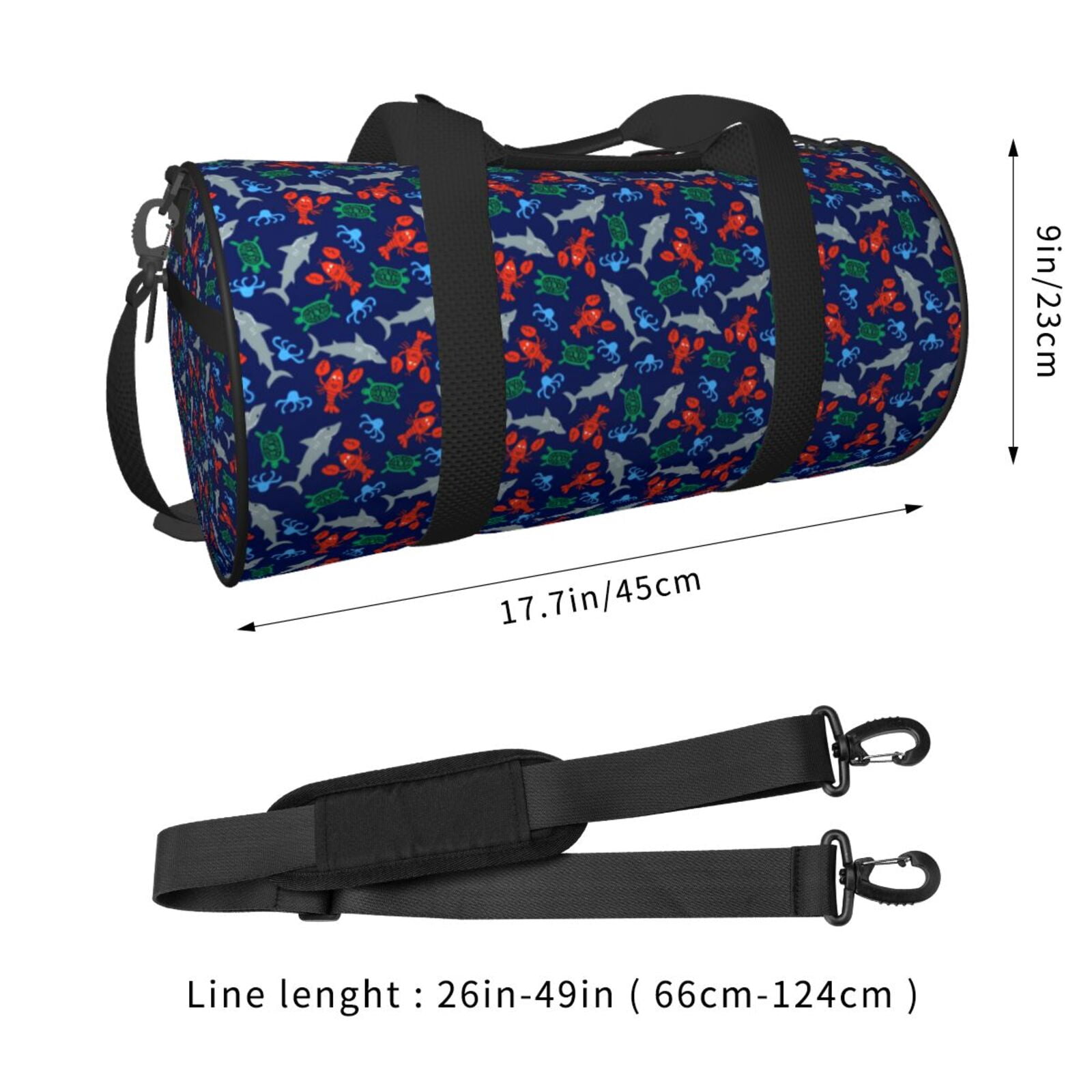 Vsdgher Deep Down In The Ocean 45L Foldable Duffel Bag, Sports Gym Bag,Overnight Bag, Portable Weekender Bag for Airplanes
