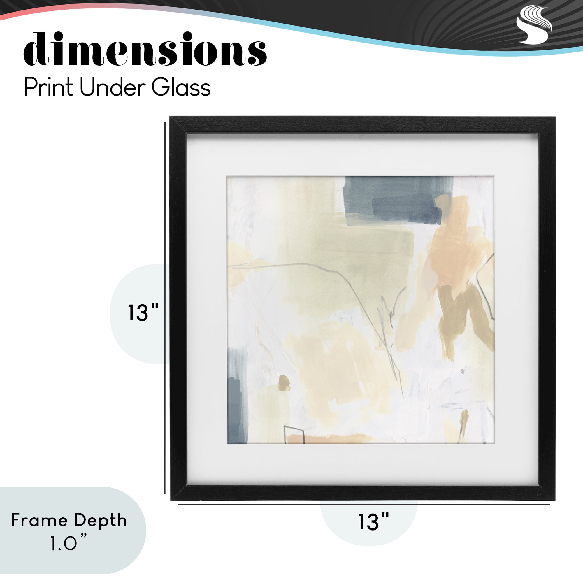 Stupell Industries Plaster Line Abstract Black Framed Print Under Glass, design by June Erica Vess