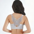 thumbnail image 3 of Women's Plus Size Sexy Push Up Bra- Front Closure Butterfly Brassiere Backless Bralette Breast Seamless Bras Large Size Cup Brassiere,Gray,42C, 3 of 5