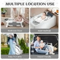 thumbnail image 5 of Morfone Collapsible Baby Bathtub for Newborn to Toddler 0-36 months with Thermometer, Hooded Towel, Soft Cushion and Bath Toys, Portable Travel Baby Tub with Drain Hole, Gray, 5 of 11
