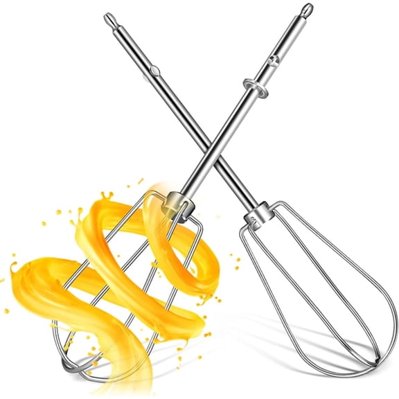 2-Pack Stainless Steel Replacement Whisk Attachments for Electric Hand Mixers Beating Egg and Dough