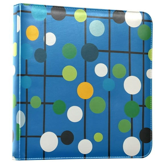 FORMRS 3 Ring Photo Album 4"x6" Self Adhesive Large Capacity PU Leather Cover, Blue Abstract