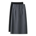 thumbnail image 2 of Women'S Gray Suit Skirt 2023 New High Waist Bodycon Pencil Midi Slit Back Elegant Office Wear Autumn Fashion Straight Design, 2 of 6
