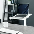 thumbnail image 2 of VIVO White Single Laptop Notebook Desk Mount, Fully Adjustable Extension Clamp, 2 of 8