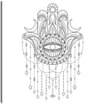 thumbnail image 1 of Cuadro Decorativo - Ilustración de vector de mano Hamsa Jr  Impresión en canvas, estrechado., 1 of 2