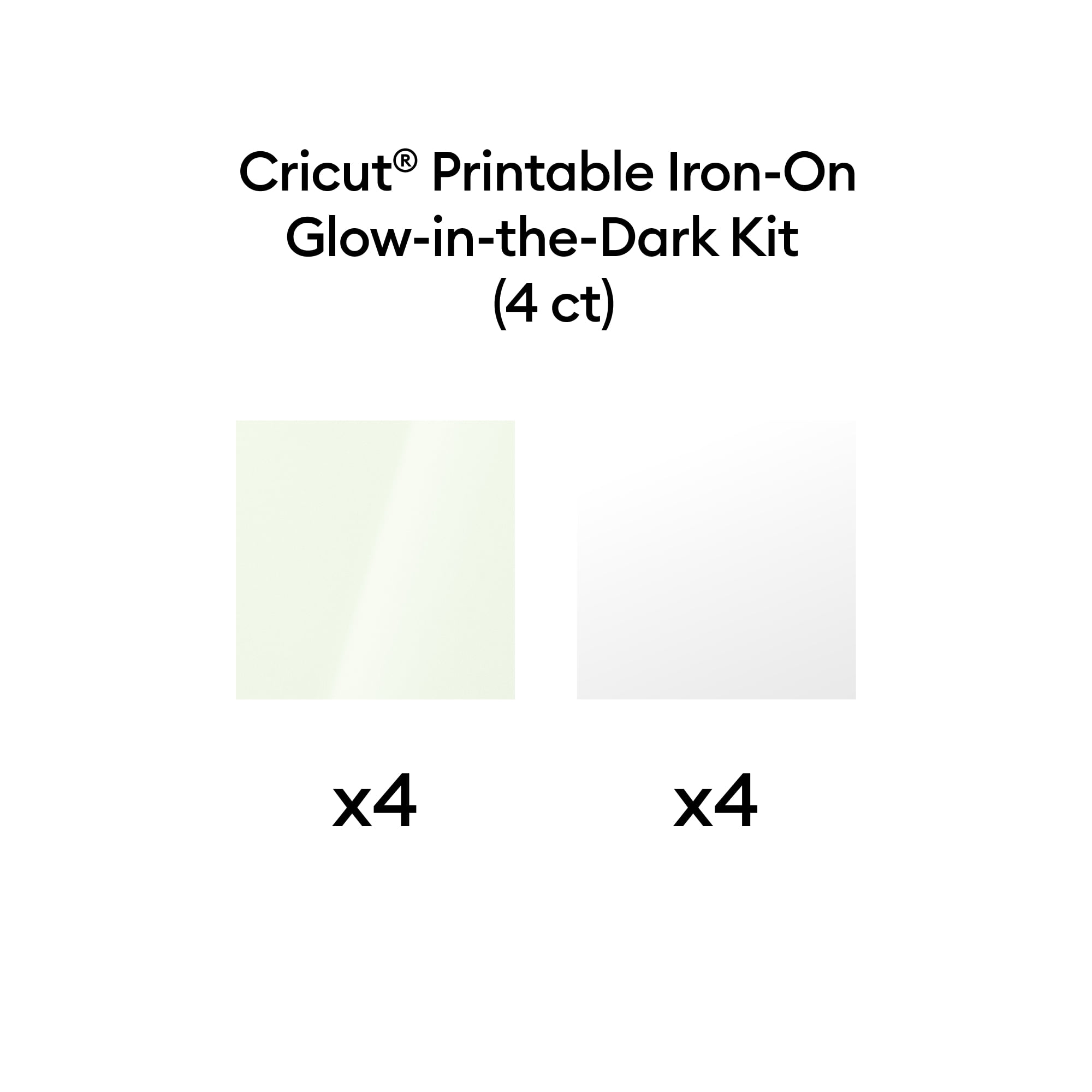 Cricut® Printable Iron-On Glow in the Dark Kit – 8.5 in x 11 in (4 ct)