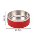 thumbnail image 2 of rojo--El recipiente para mascotas de acero inoxidable tiene capacidad para 100 oz| Cuenco para perros apto para lavavajillas | Base de goma antideslizante, 2 of 4