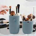 thumbnail image 5 of Silicone Makeup Brush Holder, Travel Makeup Brush Case, Soft Portable Makeup Bag Cosmetic Pouch, Anti-Fall Out Cover, Waterproof, Travel Essentials, 2.8×6.7 Inch Face Brushes Holder,Aqua, 5 of 8