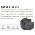 thumbnail image 2 of Round Lounge Chaise, Sofa Bed with Memory Foam Sectional Couches for Living Room, Cloud Couch with three pillows, 2 of 8