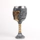 thumbnail image 3 of Bewildely Calavera de resina 3D con revestimiento de acero inoxidable, cáliz Medieval, esqueleto de Metal Retro, copa de vino gótica, decoración para el Mostrada Bewildely HA011490-00B, 3 of 6
