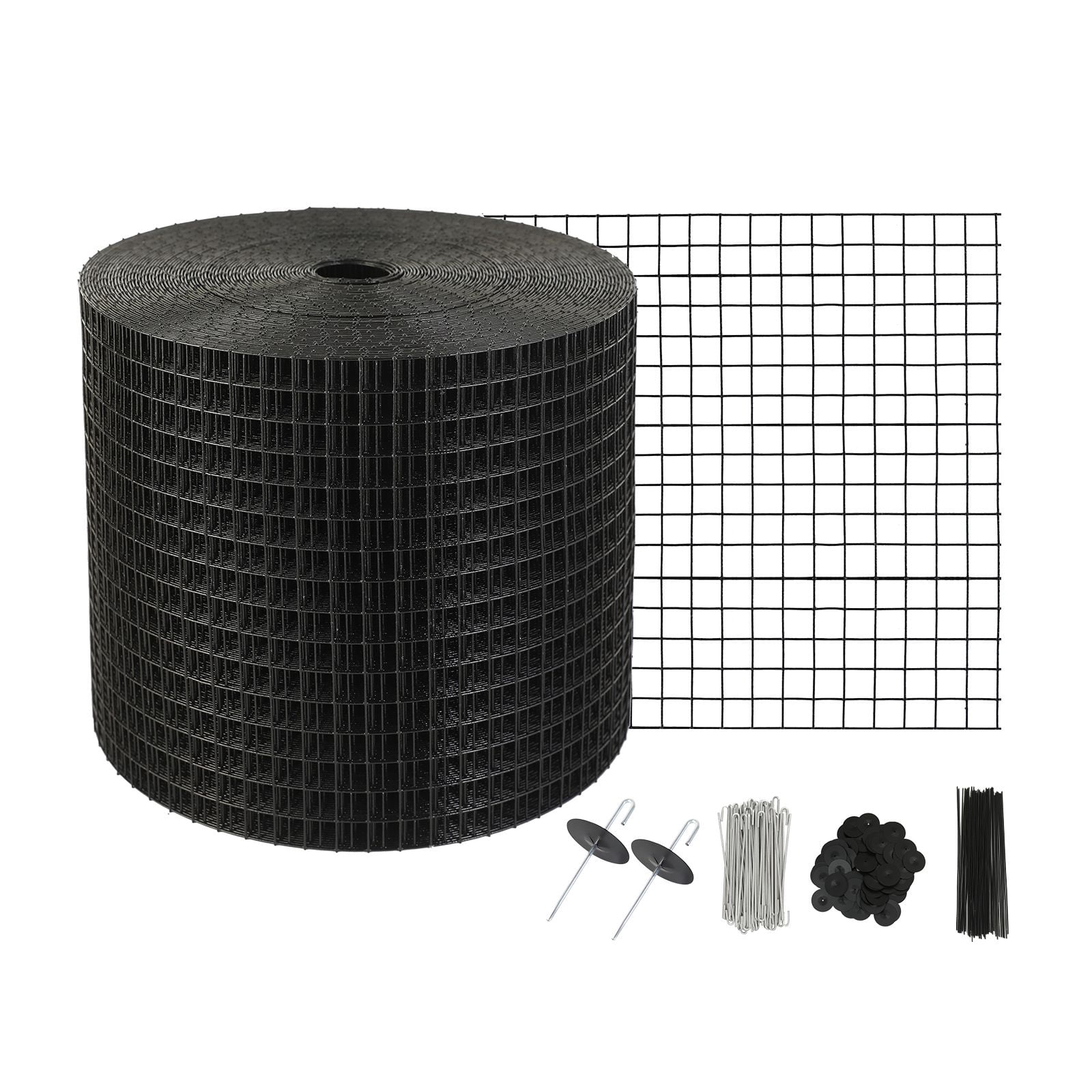 Solar Panel Bird Guard, Critter Guard Roll Kit with 60pcs Aluminum Alloy Fasteners, Solar Panel Guard with Rust-proof PVC Coating, 1/2 inch Wire Roll Mesh, 6 inch x 100ft