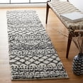 thumbnail image 2 of SAFAVIEH Arizona Teagan Geometric Shag Runner Rug, Ivory/Black, 2'3" x 10', 2 of 8