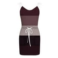 thumbnail image 4 of Cyber&Monday Deals Women Summer Pocket Dresses Casual V Neck Sleeveless Spaghetti Strap Striped Short Dress Drawstring Mini Dress, 4 of 5