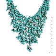 thumbnail image 4 of AeraVida Cascading Waterfall of Blue Turquoise Stone and White Pearls Cotton Rope Toggle Clasp Bib Necklace Evening Wear Statement Jewelry Gifts for Women, 4 of 4