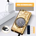 thumbnail image 4 of COMANYI Electric Lighter with Plasma Arc, Windproof USB Rechargeable Lighter with Cool Design, Clock Dial, Flashlight, Power Display for Outdoor Daily Use, Gift for Men Women (Sailboat, Gold), 4 of 6