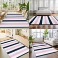 thumbnail image 4 of Area Rugs 4'x6'. Pink Navy Blue Striped Carpet Runner Indoor Outdoor Rugs Home Decor Aesthetic, Farmhouse Stripe Art Non Slip Mats Washable Accent Rug for Living Room Bedroom, 4 of 8