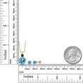 thumbnail image 2 of Gem Stone King 18K Rose Gold Plated Silver Round Swiss Blue Topaz and Blue Sapphire Pendant and Earrings Jewelry Set for Women (6.08 Cttw, Gemstone Birthstone, with 18 inch Chain), 2 of 3