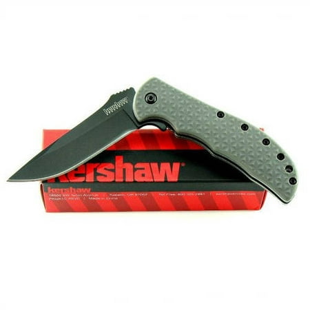 Kershaw Volt II Folding Pocket Knife, Straight Edge, Black Blade -