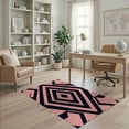 thumbnail image 2 of ODIKA 4'x6' Washable Area Rug Geometric Contemporary Bold Interlocking Maze Grid Pink Abstract Refined for Bedroom, Reading Nook, Pet Friendly & Non-Shedding, 2 of 7