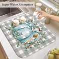 thumbnail image 5 of Fall Dish Drying Mat for Kitchen Counter,Buffalo Plaid Blue Pumpkin Pattern Microfiber Drying Mat,Washable Absorbent Kitchen Countertop Harvest Thanksgiving Dish Mat Drain Mat,16x18 Inch, 5 of 7