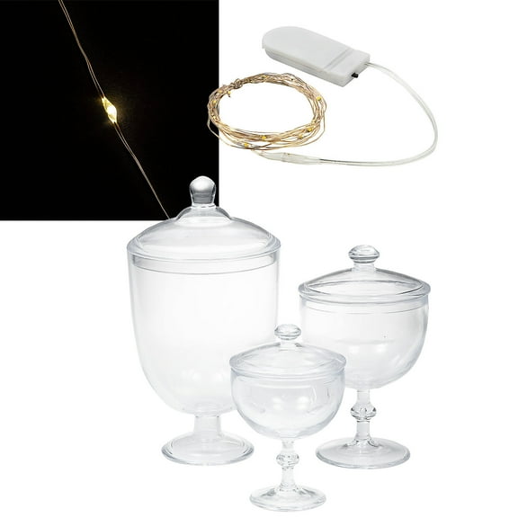 Apothecary Jars & Fairy Lights Kit - 15 Pc