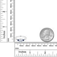 thumbnail image 3 of Gem Stone King 10K White Gold White  Moissanite Blue Created Sapphire and White Diamond Accent 3-Stone Engagement Ring for Women (0.94 Cttw, Round 6MM, Gemstone Birthstone, Size 8.5), 3 of 5