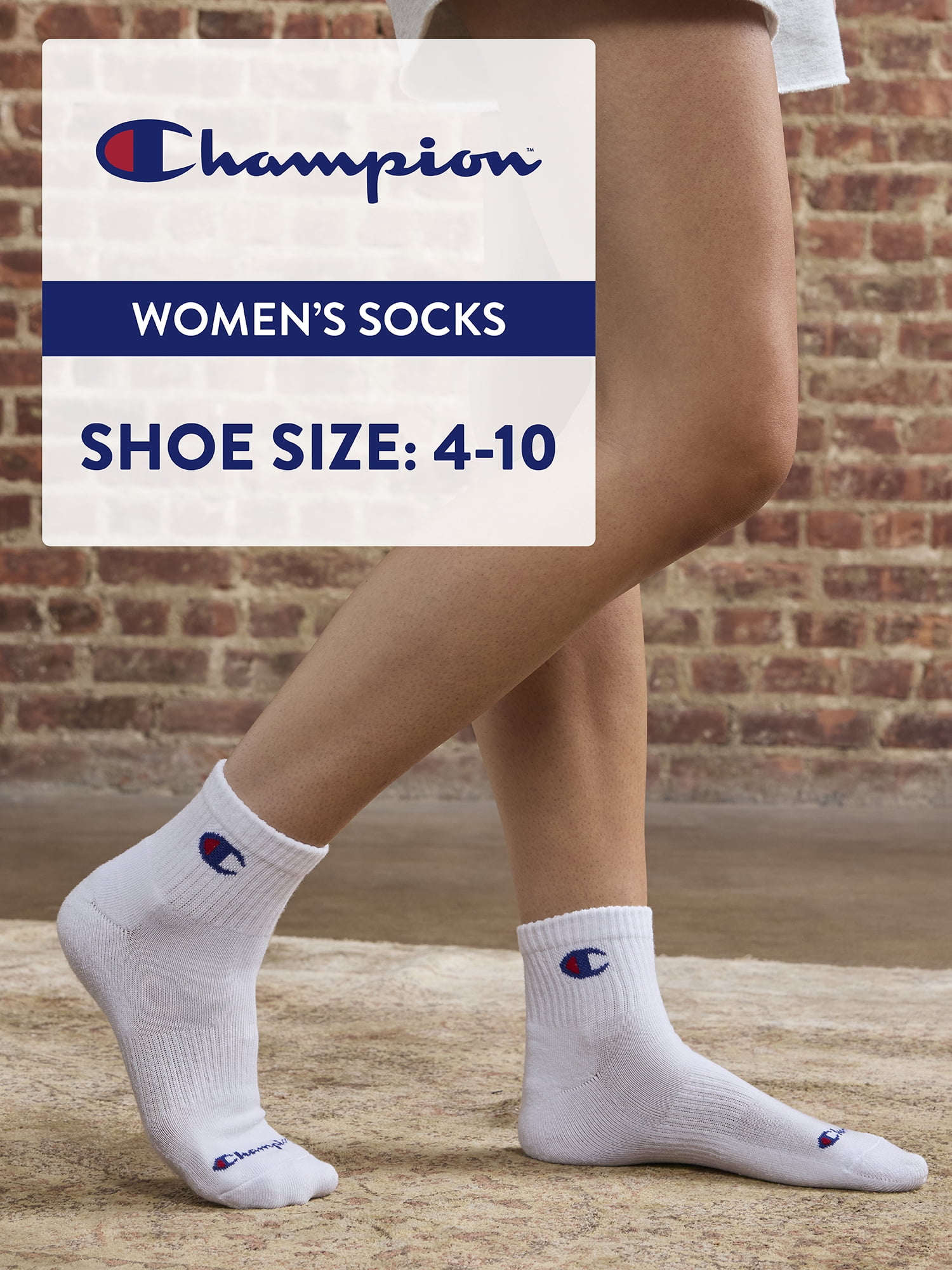 Champion Women’s Wear 360 Cushioned Ankle Socks, 8 Pack, Sizes 4-10