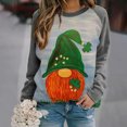 thumbnail image 2 of Penkiiy T-Shirt Imprimé pour la Saint-Patrick pour Femmes, Col Rond, Manches Longues, Chandail en Molleton Imprimé, Blouse, m Gris, 2 of 4