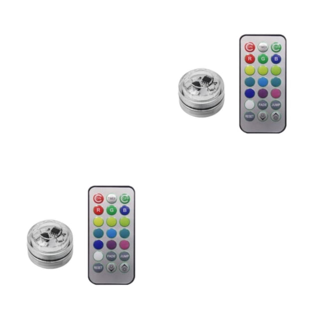 Matsuzay Adhesivo inalámbrico LED Luz interior del coche Control remoto Auto Techo Pie Lámpara luminosa impermeable para la decoración 1 1 luz 2piezas