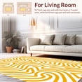 thumbnail image 2 of ODIKA 3'x5' Machine Washable Non-Slip Area Rug, Retro Swirl Maze Modern Abstract Interlocking Lines Artistic High Traffic Rug, Gold, 441544, 2 of 7